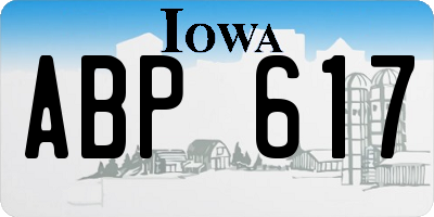 IA license plate ABP617