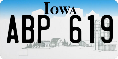 IA license plate ABP619