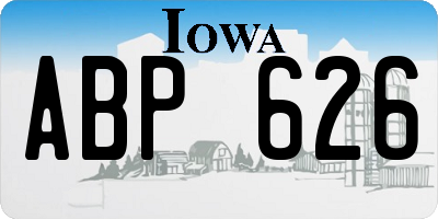 IA license plate ABP626