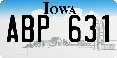 IA license plate ABP631
