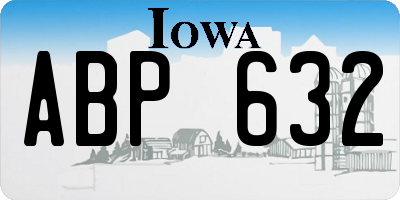 IA license plate ABP632