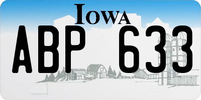 IA license plate ABP633