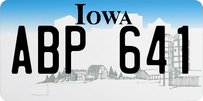 IA license plate ABP641