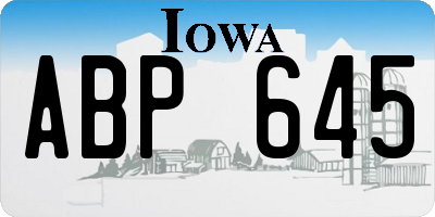IA license plate ABP645