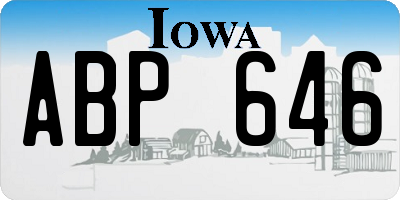 IA license plate ABP646
