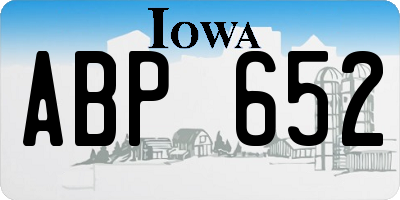IA license plate ABP652