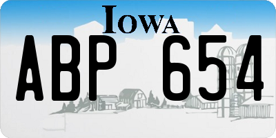 IA license plate ABP654