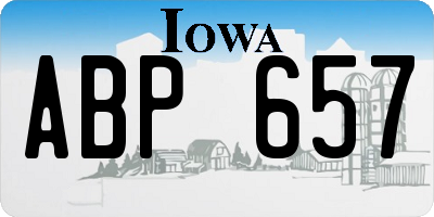 IA license plate ABP657