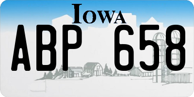 IA license plate ABP658