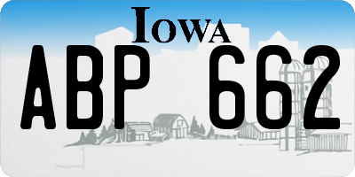 IA license plate ABP662