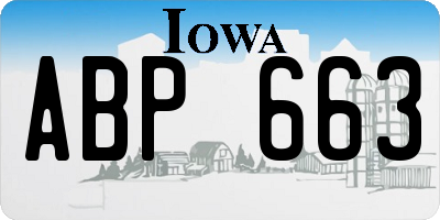 IA license plate ABP663