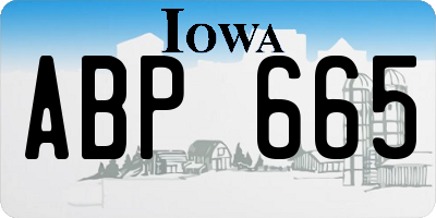 IA license plate ABP665
