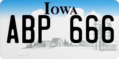 IA license plate ABP666