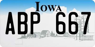 IA license plate ABP667