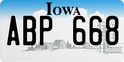 IA license plate ABP668