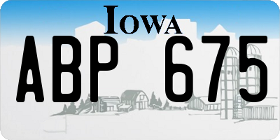 IA license plate ABP675