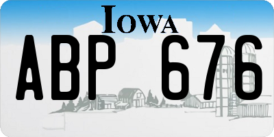 IA license plate ABP676