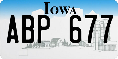 IA license plate ABP677