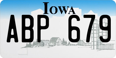 IA license plate ABP679