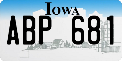 IA license plate ABP681