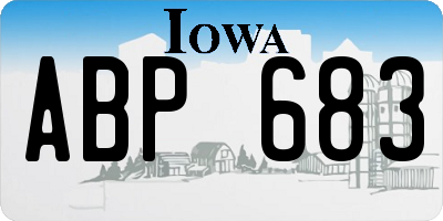 IA license plate ABP683