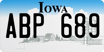 IA license plate ABP689