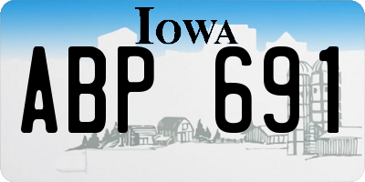 IA license plate ABP691