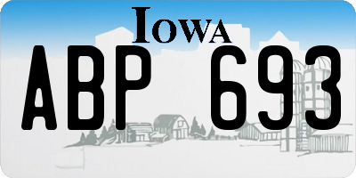 IA license plate ABP693