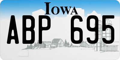 IA license plate ABP695