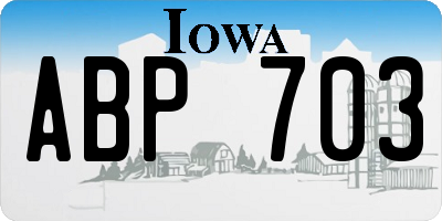 IA license plate ABP703
