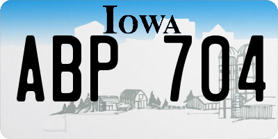 IA license plate ABP704