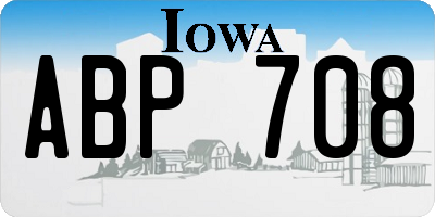 IA license plate ABP708
