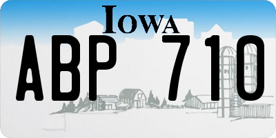 IA license plate ABP710