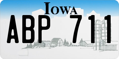 IA license plate ABP711