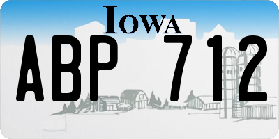 IA license plate ABP712