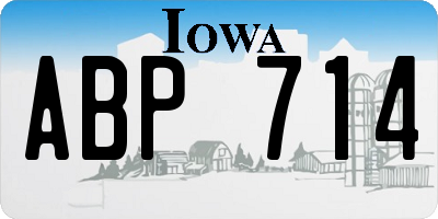 IA license plate ABP714