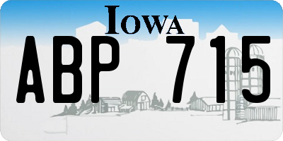 IA license plate ABP715