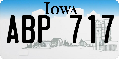 IA license plate ABP717