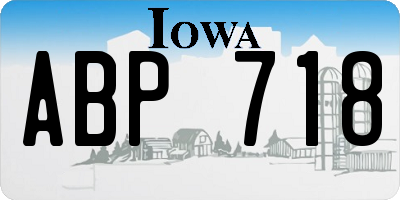 IA license plate ABP718