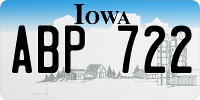 IA license plate ABP722