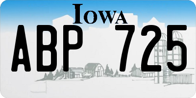 IA license plate ABP725