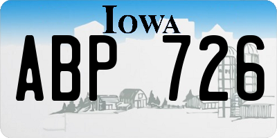 IA license plate ABP726