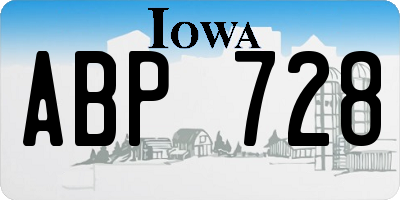 IA license plate ABP728