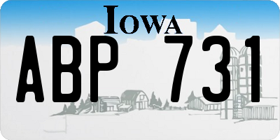 IA license plate ABP731