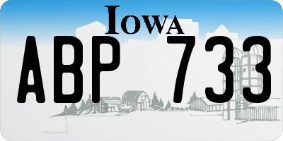 IA license plate ABP733