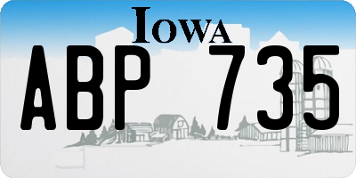 IA license plate ABP735