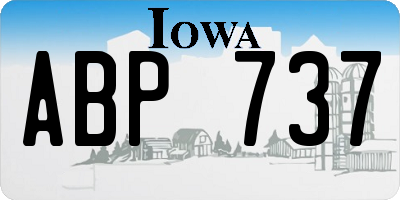 IA license plate ABP737
