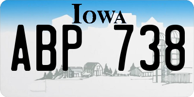 IA license plate ABP738
