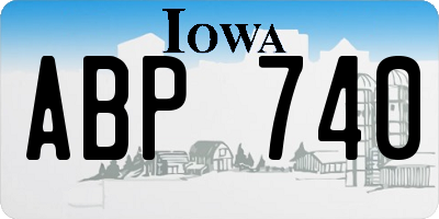 IA license plate ABP740