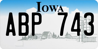 IA license plate ABP743
